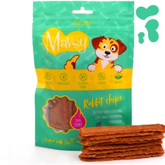 Mavsy-Dried Rabbit Chip, 100 g / Дієтичні чіпси з кролика для собак з чутливим травленням, 100 г