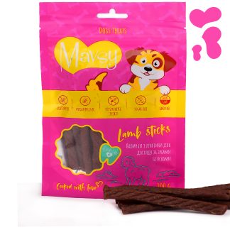 Mavsy-lamb sticks, 100 g / Палички з ягнятини для догляду за зубами та яснами для собак, 100 г