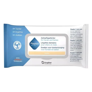 Серветки для догляду за зубами котів та собак Plaqtiv+ Wipes