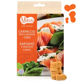 Mavsy - FD Salmon+spinach+milk powder, 50g/Mavsy, Карпаччо з лосося зі морськими водоростями, 50г.