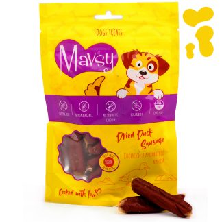 Mavsy-Dried Duck Sausage, 100 g / Сосиски з ароматної качки для собак, 100 г