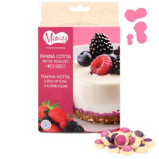 Mavsy - FD Cheese cake?cranberry, blueberry) + lamb milk powder, 50g/Mavsy, Панакота з йогуртом та лісовими ягодами, 50г.