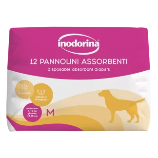 Inodorina Pannolini Assorbenti - Підгузки для собак з індикатором вологості, 12 шт., розмір M