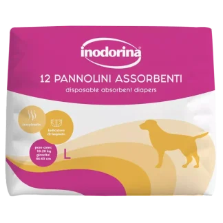 Inodorina Pannolini Assorbenti - Підгузки для собак з індикатором вологості, 12 шт., розмір L