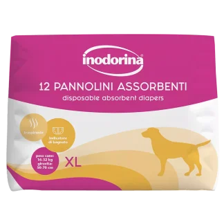 Inodorina Pannolini Assorbenti - Підгузки для собак з індикатором вологості, 12 шт., розмір XL