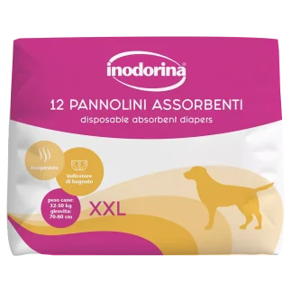 Inodorina Pannolini Assorbenti - Підгузки для собак з індикатором вологості, 12 шт., розмір XXL