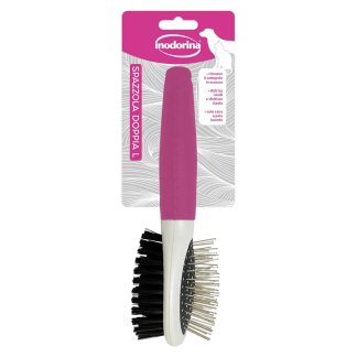 Inodorina Double Dog Brush - Щітка двостороння для собак та котів, L