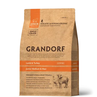 GD DOG LAMB&TURKEY JUNIOR 1 KG/Грандорф сухий корм з ягням та індичкою для цуценят дрібних та середніх порід від 4 міс 1 кг