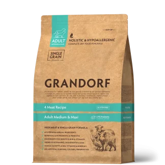 GD Dog Medium & Maxi 4 Meat 10 кг/ Грандорф 4 вида м'яса для середніх та крупних порід 10 кг
