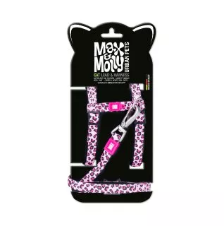 Max & Molly Cat Harness/Leash Set - Leopard Pink/1 Size