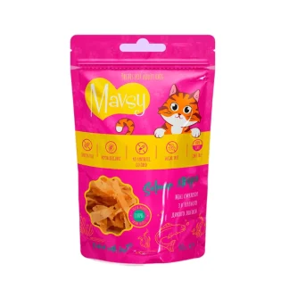 Mavsy-Mini Salmon Strips, 50 g / Міні смужки з в'яленого дикого лосося для котів, 50 г