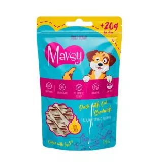 Mavsy-Duck with Cod Sandwich, 120 g / Сендвіч качка з тріскою для собак, 120 г
