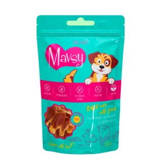 Mavsy-Rabbit Ears with Lamb, 100 g / Кролячі вушка з м'ясом ягняти для міцних щелеп для собак, 100 г