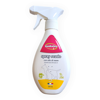 Спрей репелент з олією дерева Нім Inodorina Spray Scudo Neem Oil для очищення та захисту шерсті від паразитів для собак та котів, 250 мл