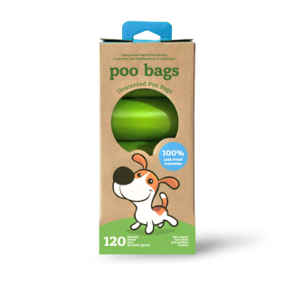 Poo Bags одноразові пакетики без запаху, 120 шт (8 рулонів)