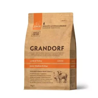 Сухий корм для юніорів собак середніх та крупних порід Grandorf LAMB & TURKEY JUNIOR ягня з індичкою, 3 кг